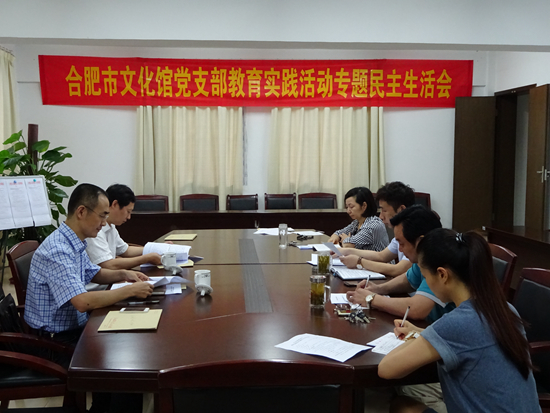 市文廣新局副局長朱煜出席合肥市文化館黨支部專題民主生活會